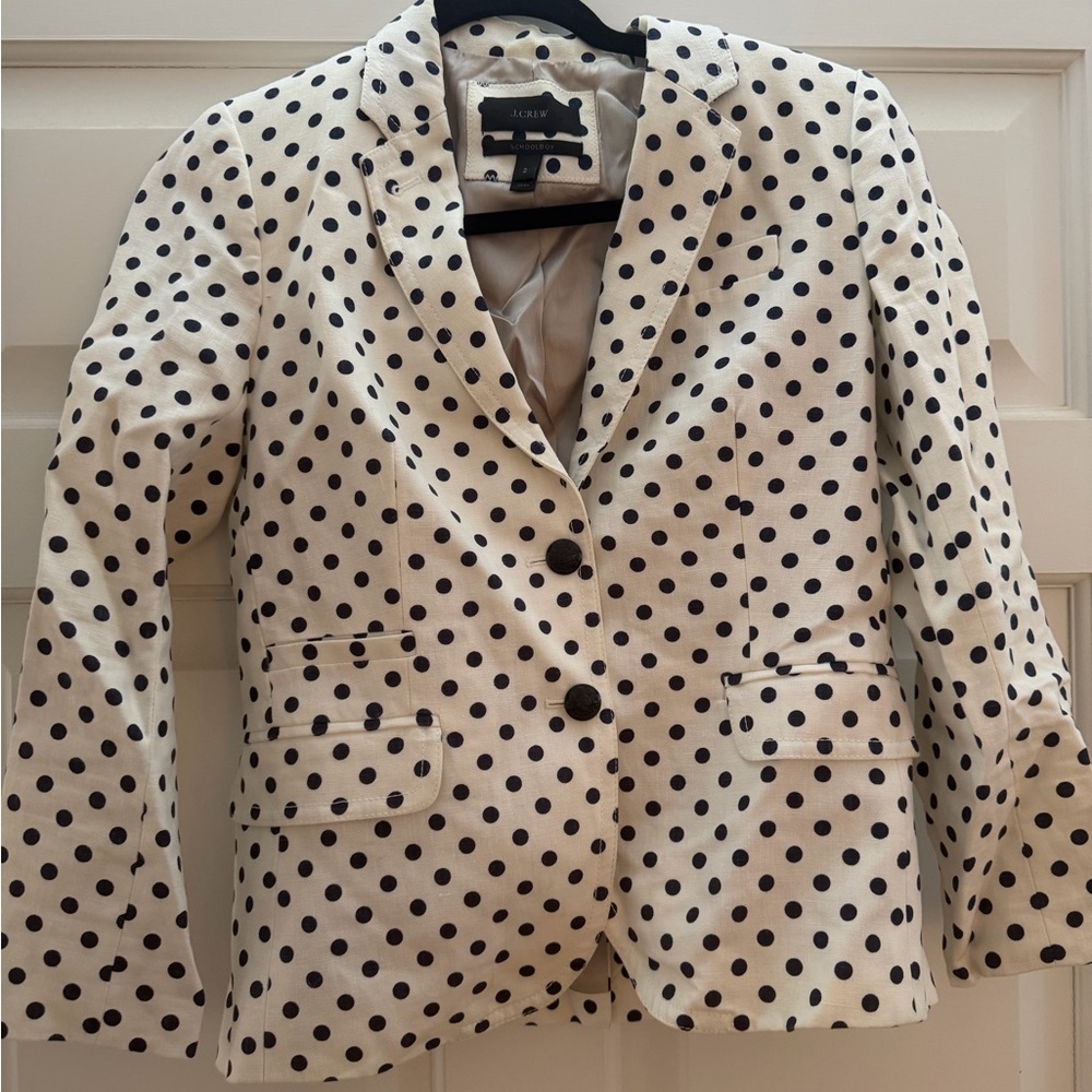 J. Crew Polka Dot Women's Blazer - Navy and White